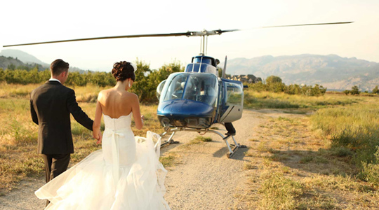 Wedding helicopter hire